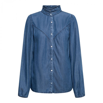 Joy Jeans Blouse met Pofmouwen &Co Woman , Blue , Dames