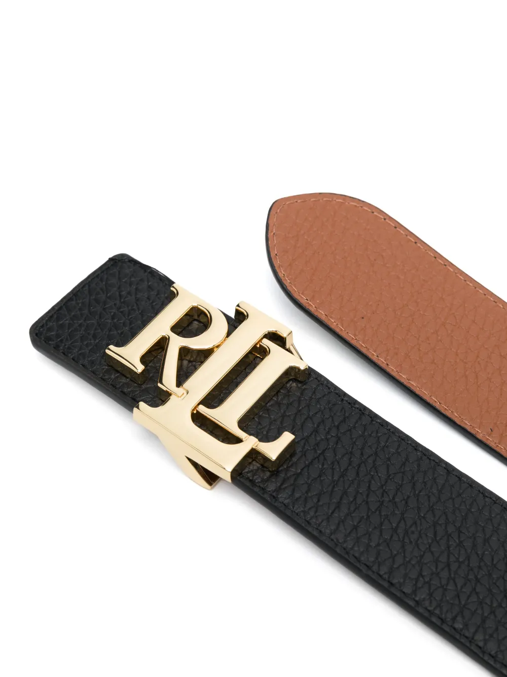 Lauren Ralph Lauren Leren riem - Zwart