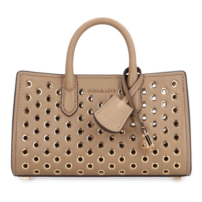 Leren handtas met metalen oogjes Michael Kors , Beige , Dames