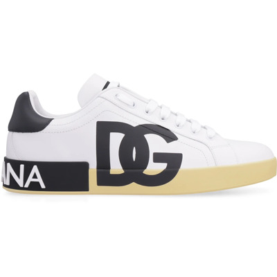 Leren lage sneakers Dolce & Gabbana , White , Heren