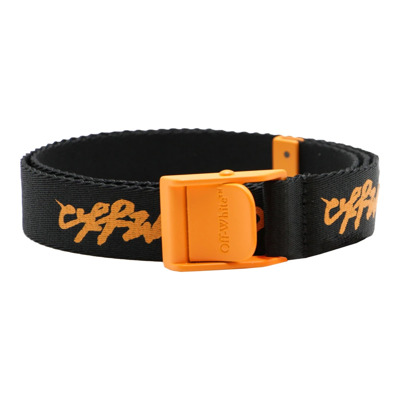 Logo Stoffen Riem Off White , Black , Heren