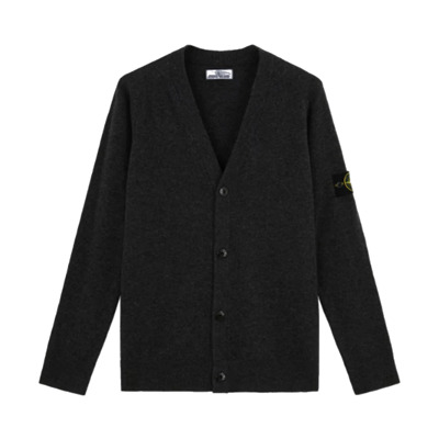 Losse Gebreide Vest in Wol Stone Island , Black , Heren