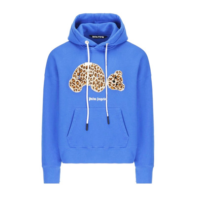 Luipaardprint Hoodie Palm Angels , Blue , Heren