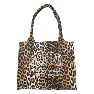 Luipaardprint Tote Tas Ganni , Brown , Dames