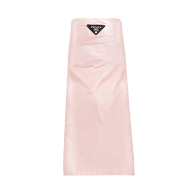 Luxe zijden taffeta jas met logo detail Prada , Pink , Dames