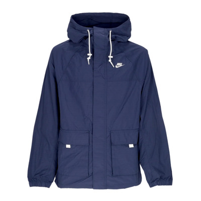 Midnight Navy/Wit Windbreaker Jas met Capuchon Nike , Blue , Heren