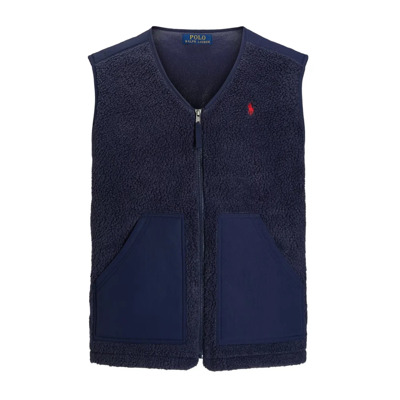 Navy Hi-Pile Fleece Vest Jas Polo Ralph Lauren , Blue , Heren