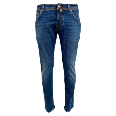 Nick Slim Caramel Label Mid Blue Gebruikte Jeans Jacob Cohën , Blue , Heren