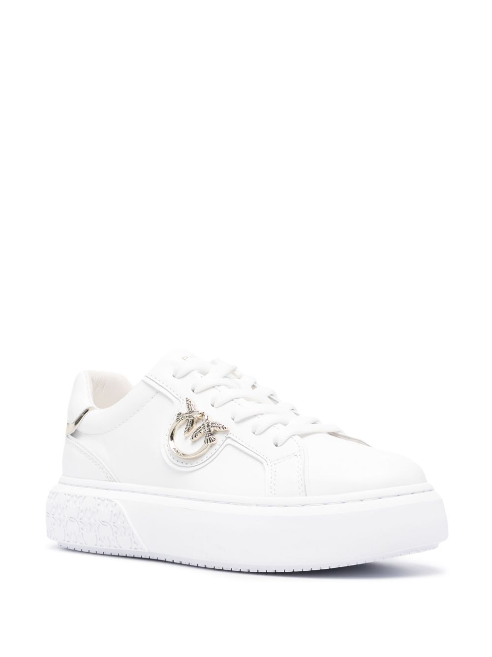 PINKO Love Birds leren sneakers - Wit