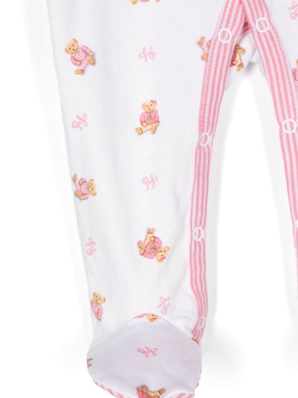 POLO RALPH LAUREN KIDS Katoenen babypakje met teddybeerprint - Wit