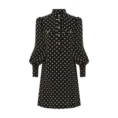 Polka Dot Viscose Jurk Elegant Zimmermann , Black , Dames