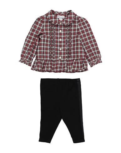 Polo Ralph Lauren Plaid Poplin Shirt & Jersey Legging Set Infant Girl Baby set Brick red Size 9 Cotton