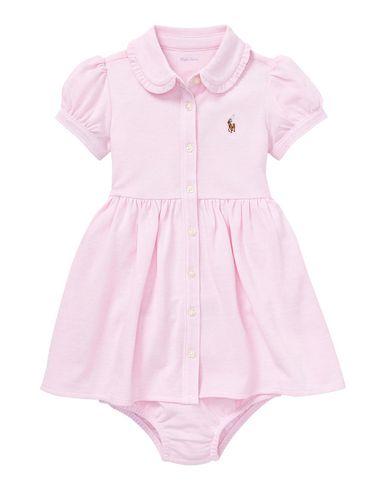 Polo Ralph Lauren Solid Oxford Dress Newborn Girl Baby dress Pink Size 3 Cotton