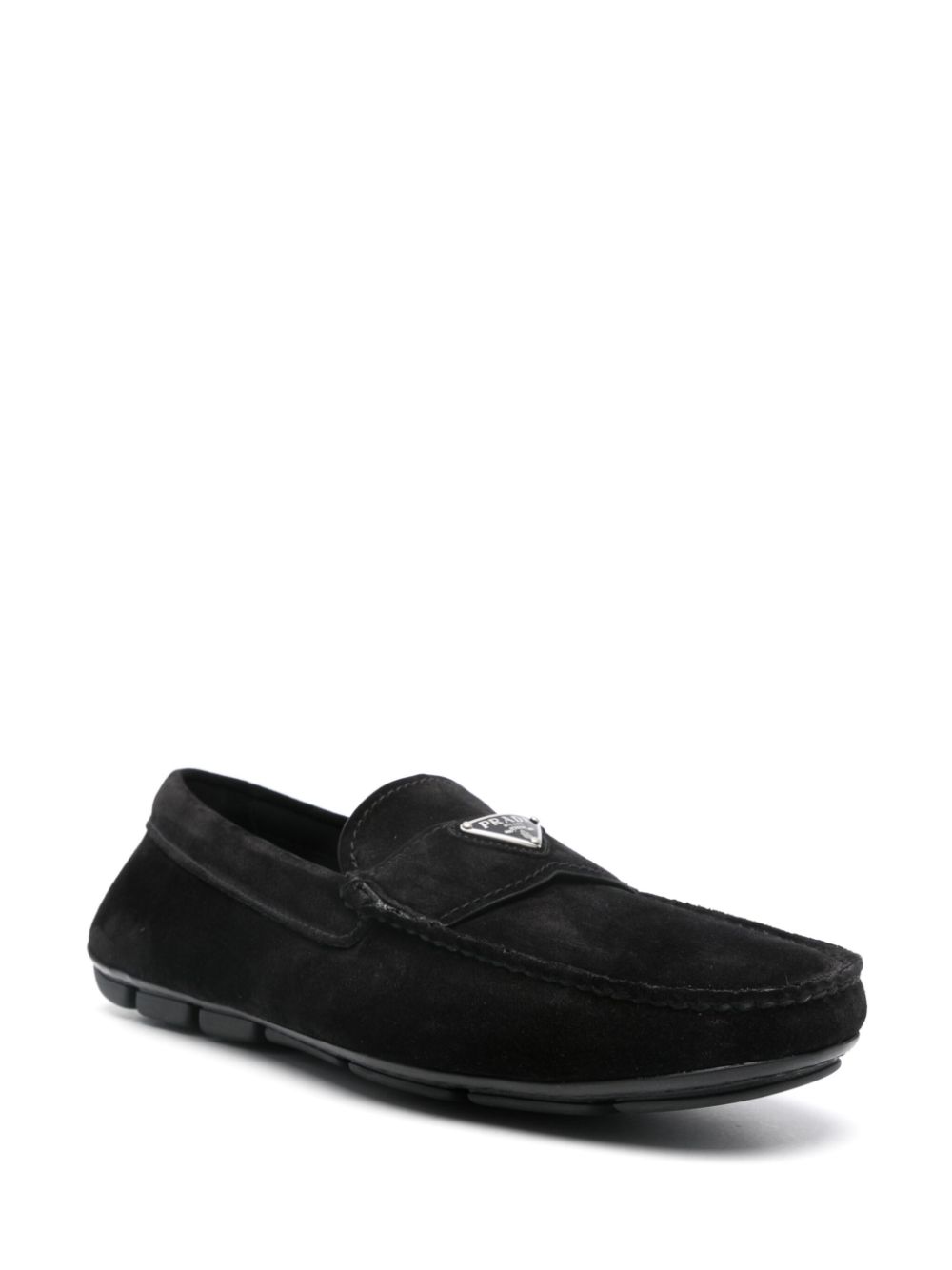 Prada Loafers met logoplakkaat - Zwart