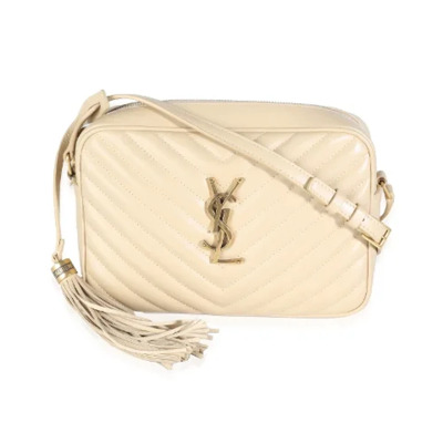 Pre-owned Leather crossbody-bags Yves Saint Laurent Vintage , Beige , Dames