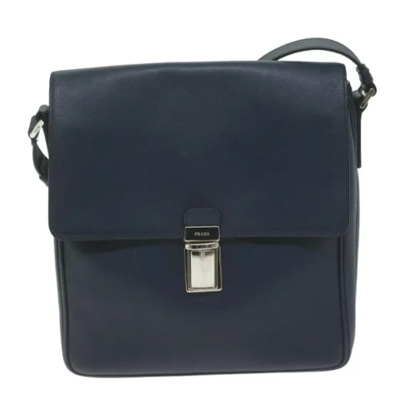 Pre-owned Leather prada-bags Prada Vintage , Blue , Dames