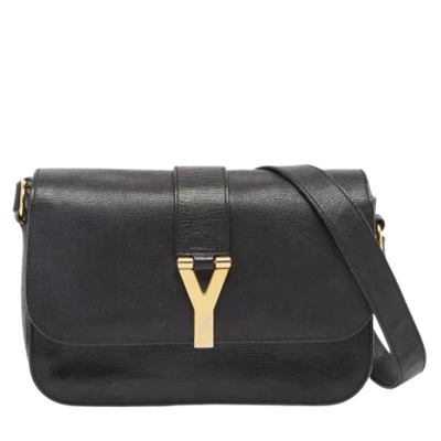 Pre-owned Leather shoulder-bags Yves Saint Laurent Vintage , Black , Dames