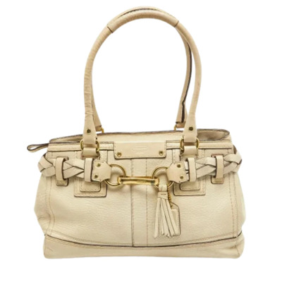 Pre-owned Leather totes Coach Pre-owned , White , Dames