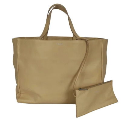 Pre-owned Leather totes Yves Saint Laurent Vintage , Beige , Dames