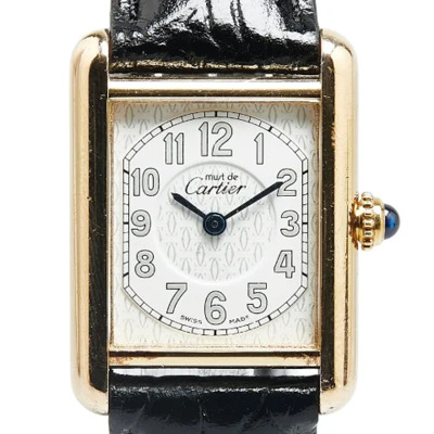 Pre-owned Metal watches Cartier Vintage , White , Dames