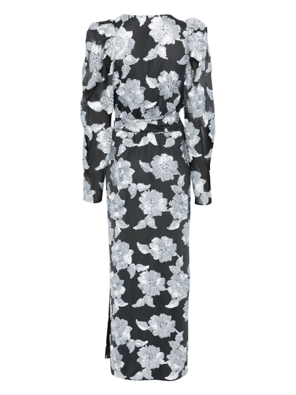 ROTATE BIRGER CHRISTENSEN Flower mesh maxi-dress - Grijs