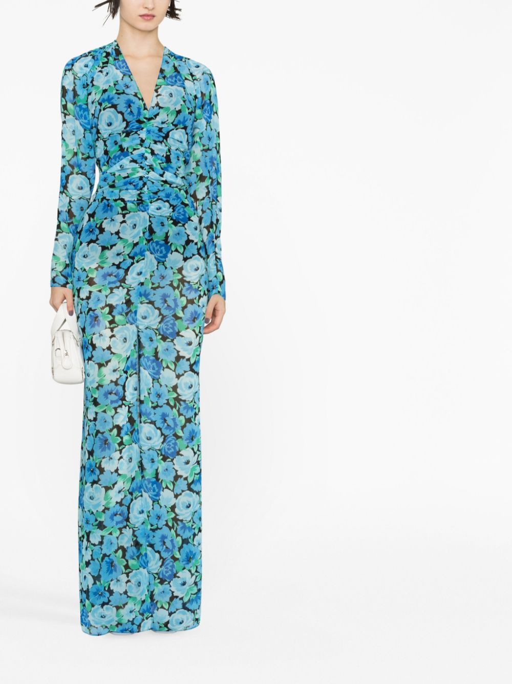 ROTATE BIRGER CHRISTENSEN Maxi-jurk met bloemenprint - Blauw