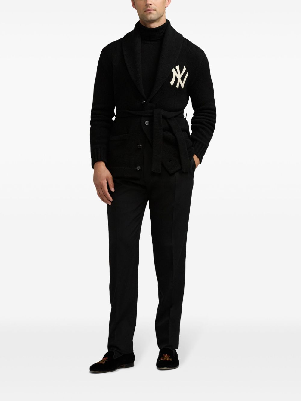 Ralph Lauren Purple Label x Yankees kasjmier vest - Zwart