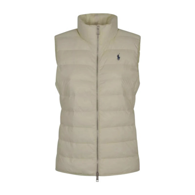 Roomwit Gewatteerd Vest Ralph Lauren , Beige , Dames