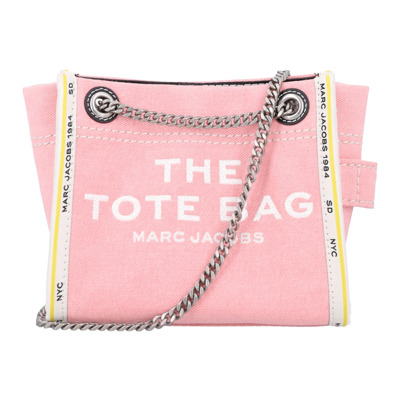 Roze Denim Mini Tote Tas Marc Jacobs , Pink , Dames