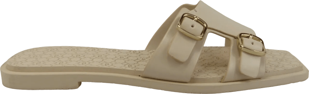 Santoni Sandalen - Sandalo slide con doppia fibbia beige in beige