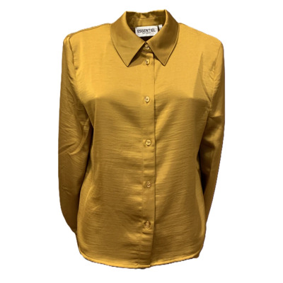 Satijnen blouse met schoudervullingen Essentiel Antwerp , Yellow , Dames