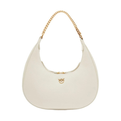 Stijlvolle Leren Tas Pinko , White , Dames