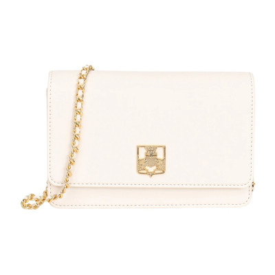 Stijlvolle Schoudertas met Kettingriem Elisabetta Franchi , White , Dames