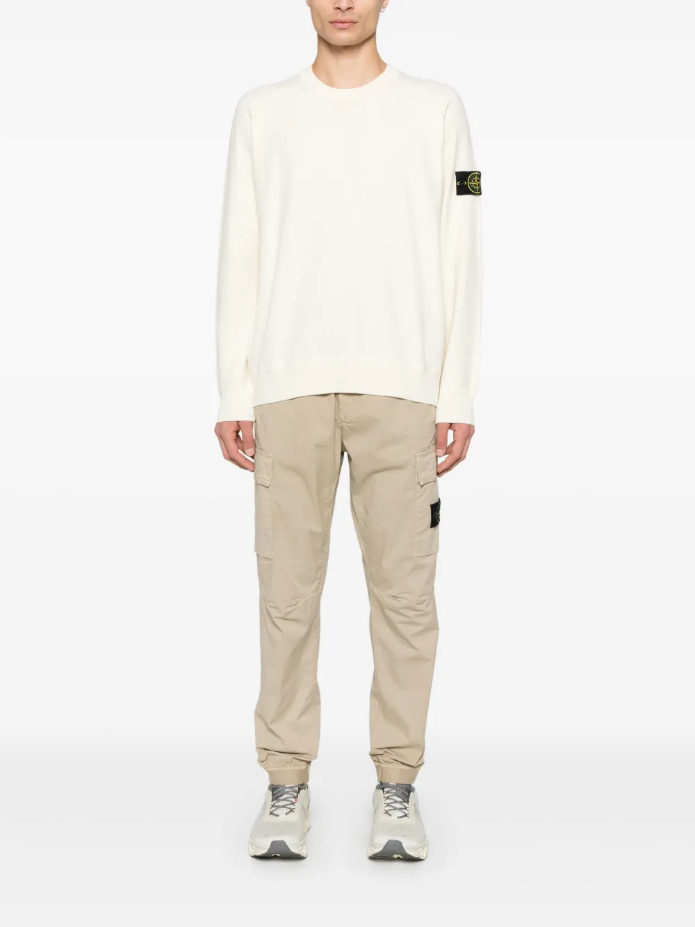 Stone Island Broek met Compass-logopatch - Beige