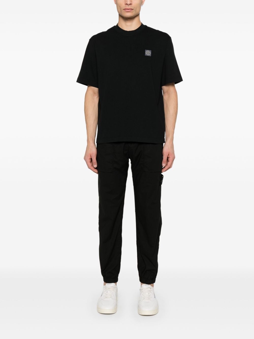 Stone Island Broek met Compass-logopatch - Zwart