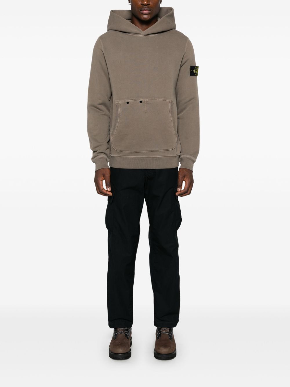 Stone Island Hoodie met Compass-logopatch - Bruin