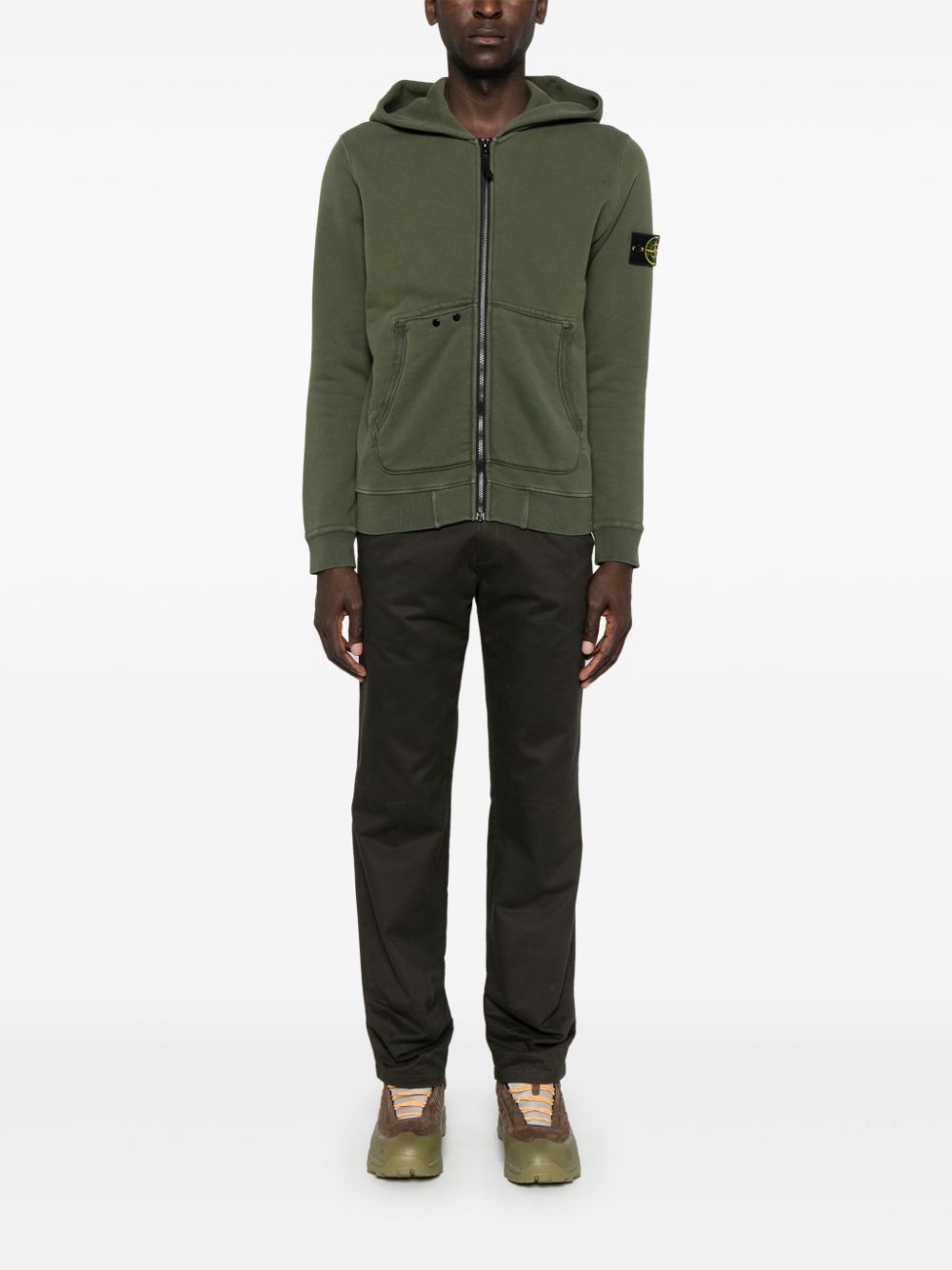 Stone Island Hoodie met Compass-logopatch - Groen