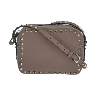 Studded Leren Crossbody Tas Valentino Garavani , Gray , Dames