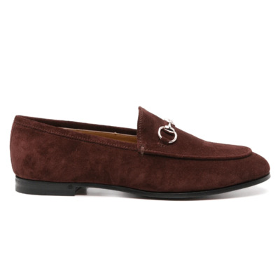 Suede Horsebit Loafers Chocoladebruin Gucci , Brown , Dames