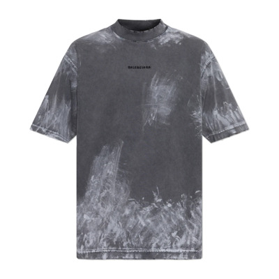 T-shirt met logo Balenciaga , Gray , Heren