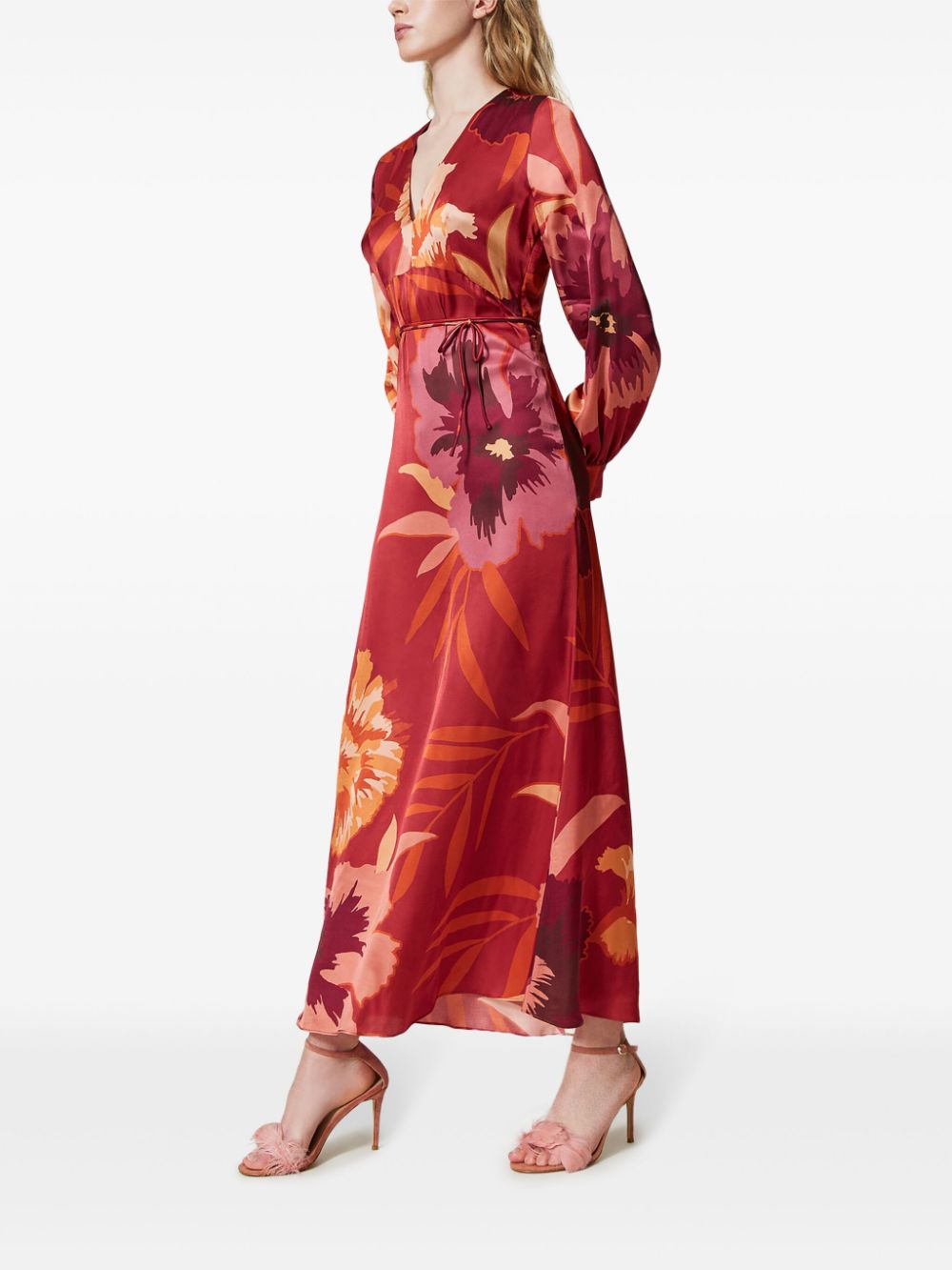 TWINSET Jurk met bloemenprint - Rood