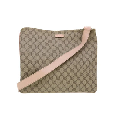 Tweedehands Beige Canvas Gucci Crossbody Tas Gucci Vintage , Beige , Dames