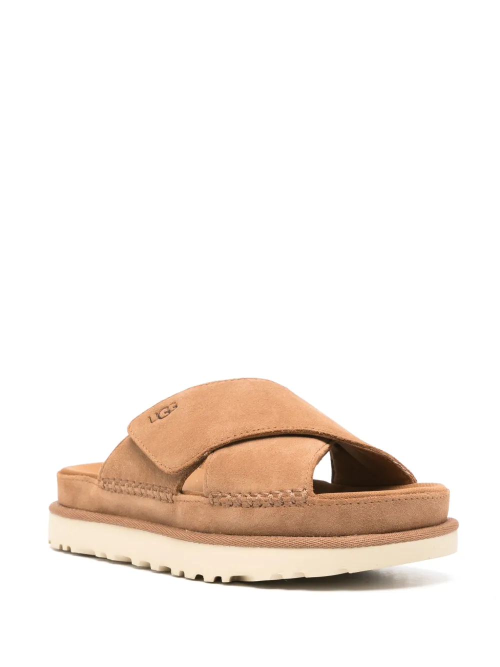 UGG Goldenstar Cross suède slippers - Bruin