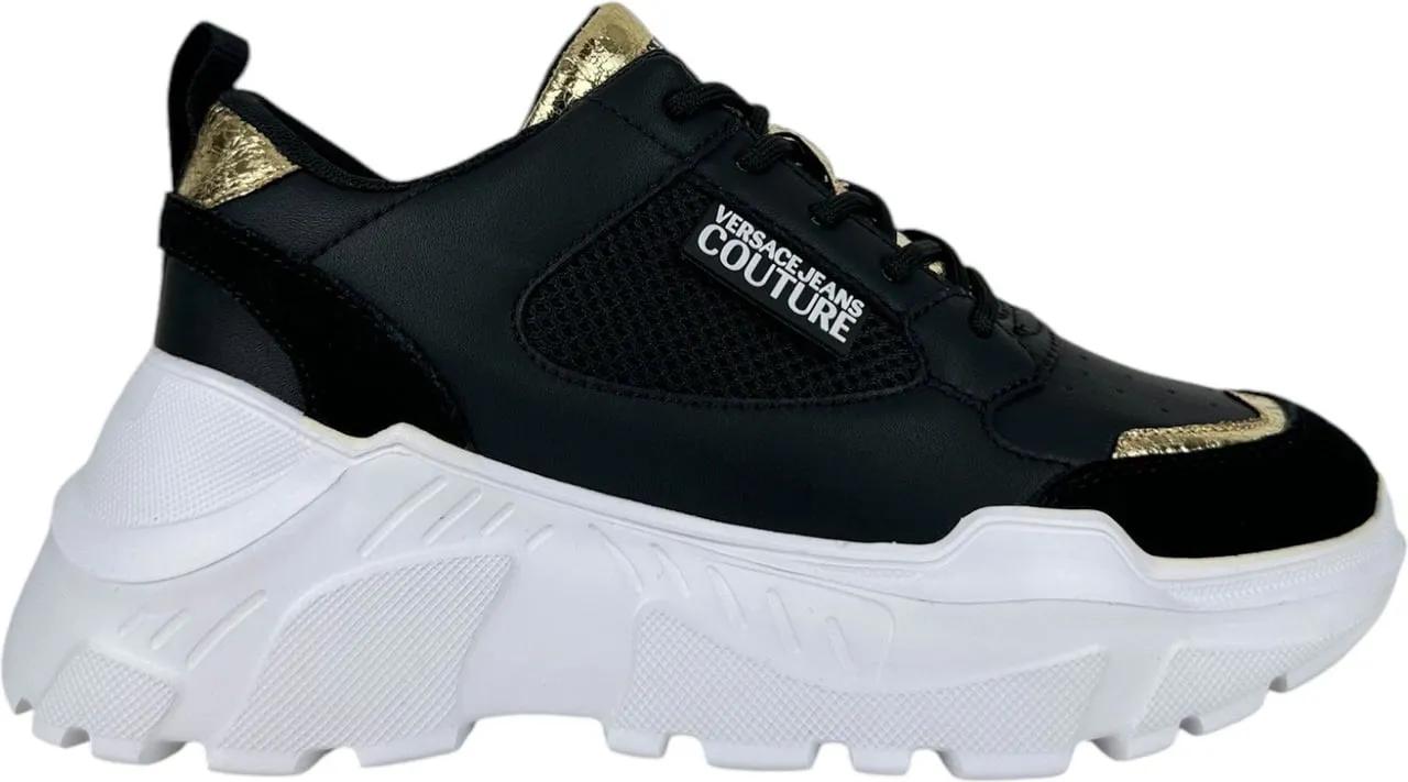 Versace Jeans Couture Sneakers - Versace Couture Dames Sneaker Zwart 76VA3SC2-ZPA47 in zwart