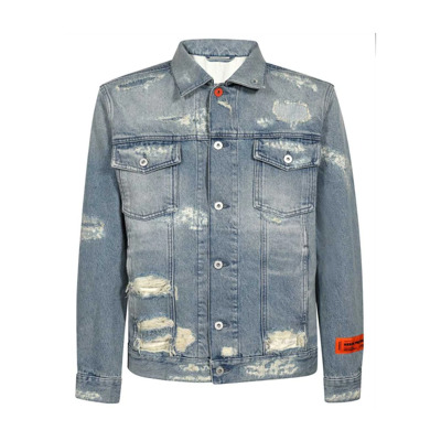 Versleten Denim Jack Heron Preston , Blue , Heren