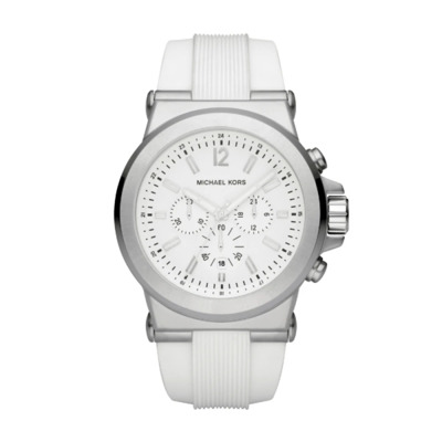 Wit Siliconen Quartz Herenhorloge Michael Kors , White , Heren