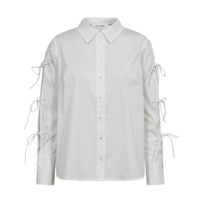 Witte Blouse met Strikdetails Poppy Co'Couture , White , Dames