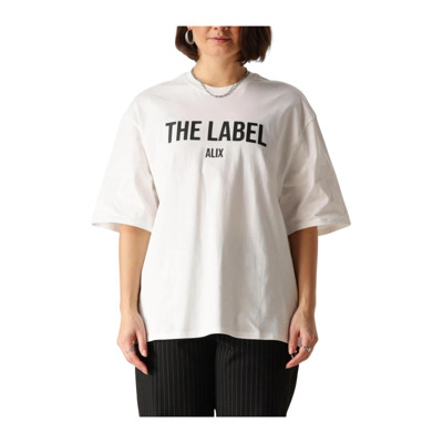 Witte Gebreide Label T-shirt voor Vrouwen Alix The Label , White , Dames