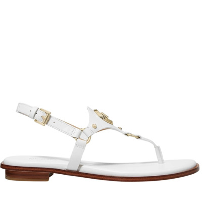 Witte Thong Platte Sandalen Michael Kors , White , Dames