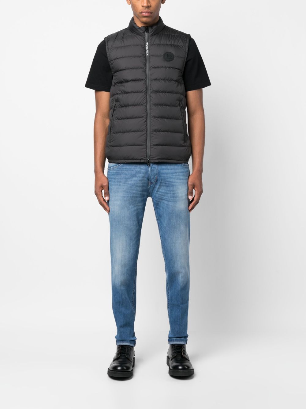 Woolrich Bodywarmer met logopatch - Zwart